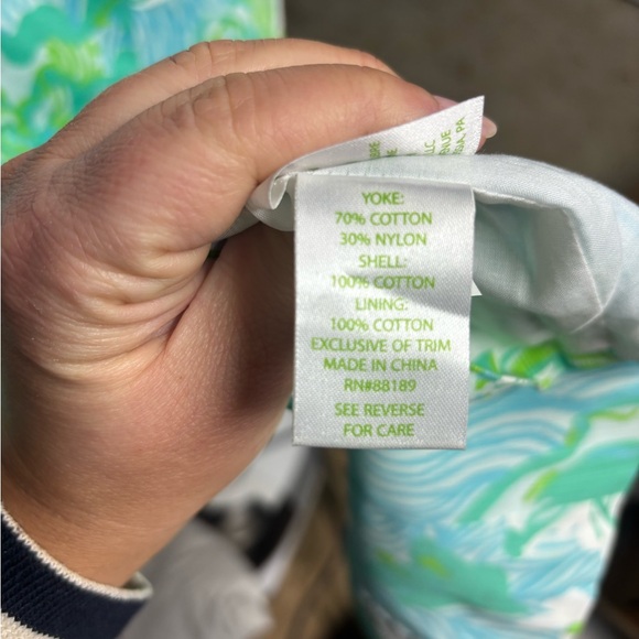 Lilly Pulitzer Sofia Lace Shift Dress in Lagoon Green Wave Rider - Picture 6 of 7